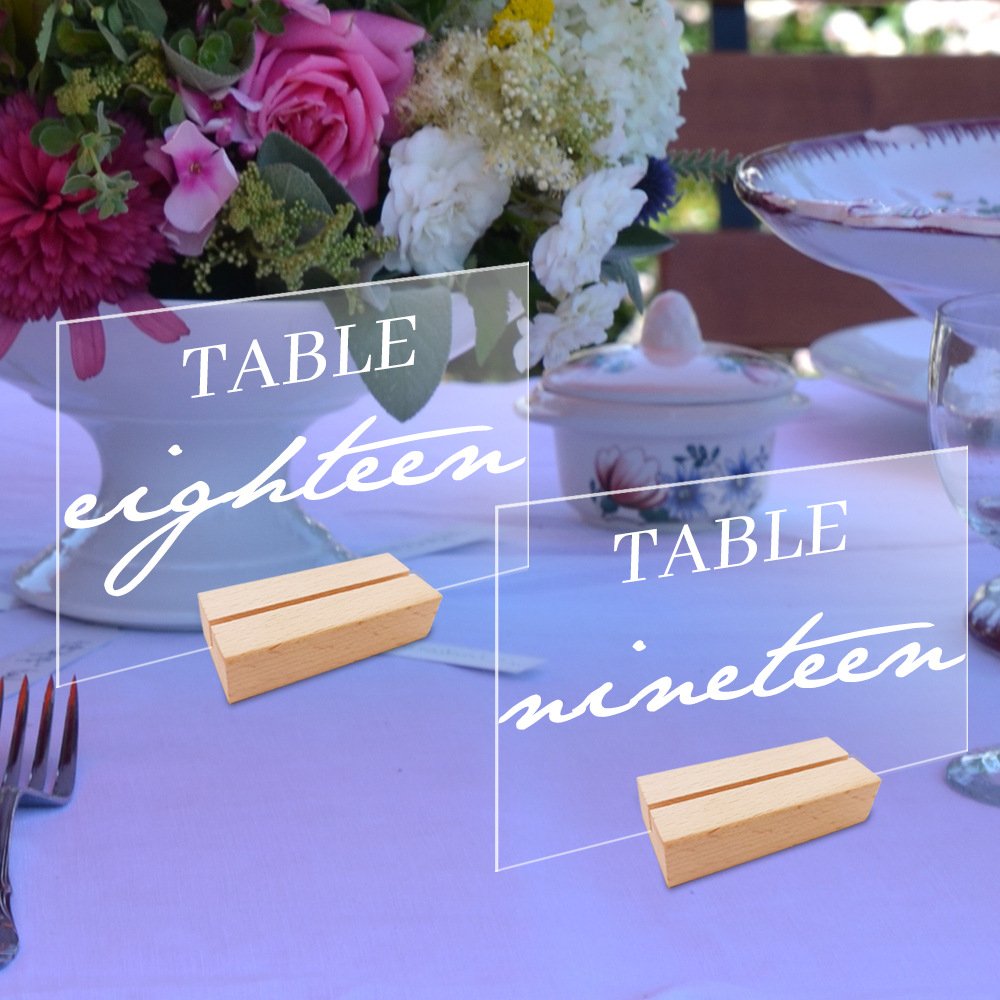 Hot Sale Wedding Decoration Items Acrylic Table Numbers Sign Customized With Wood Stand Hotel Decoration For Reception