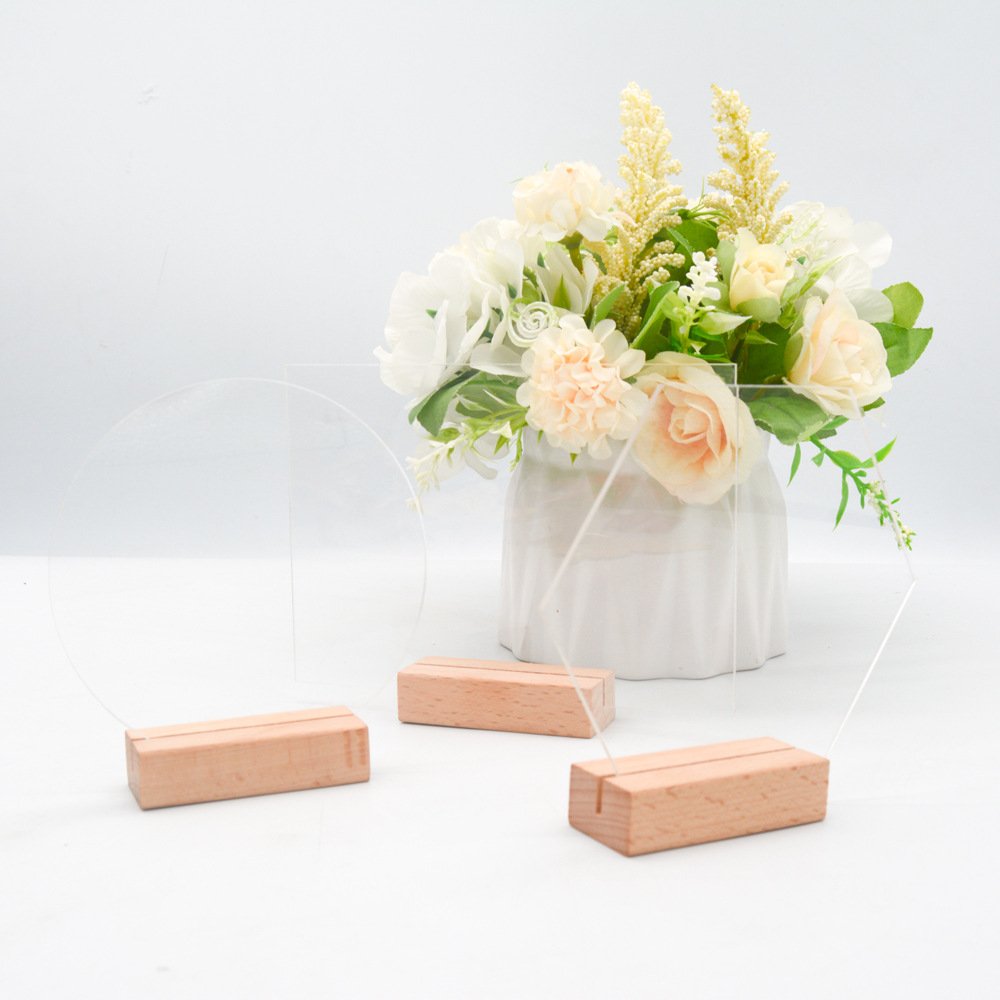 Hot Sale Wedding Decoration Items Acrylic Table Numbers Sign Customized With Wood Stand Hotel Decoration For Reception