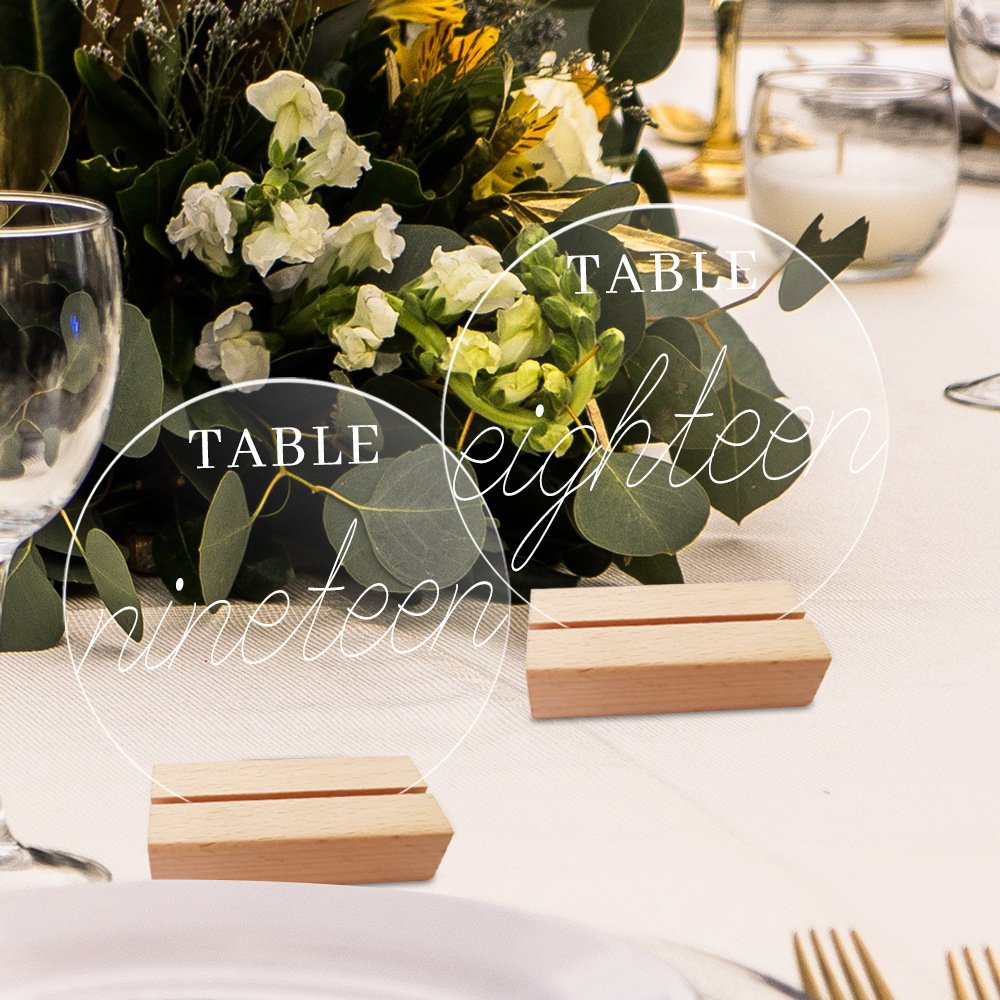 Hot Sale Wedding Decoration Items Acrylic Table Numbers Sign Customized With Wood Stand Hotel Decoration For Reception