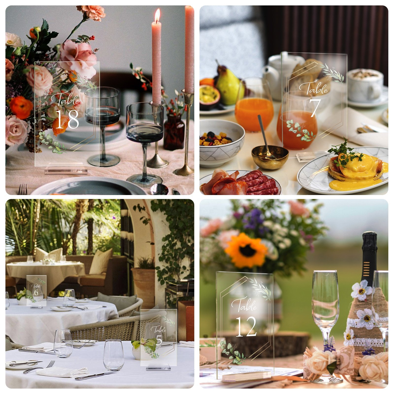 Ourwarm Wedding Place Cards Letters Centerpiece Sign Holders Acrylic Table Number for Wedding