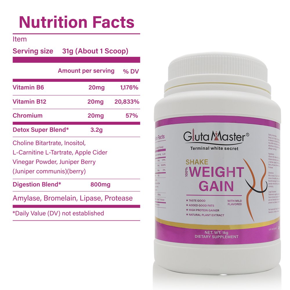 1KG Healthcare Sports Dietary Supplement Hip Butt Weight Gain Pre Workout Muscle Mass Whey Protein Powder For Weight Gain