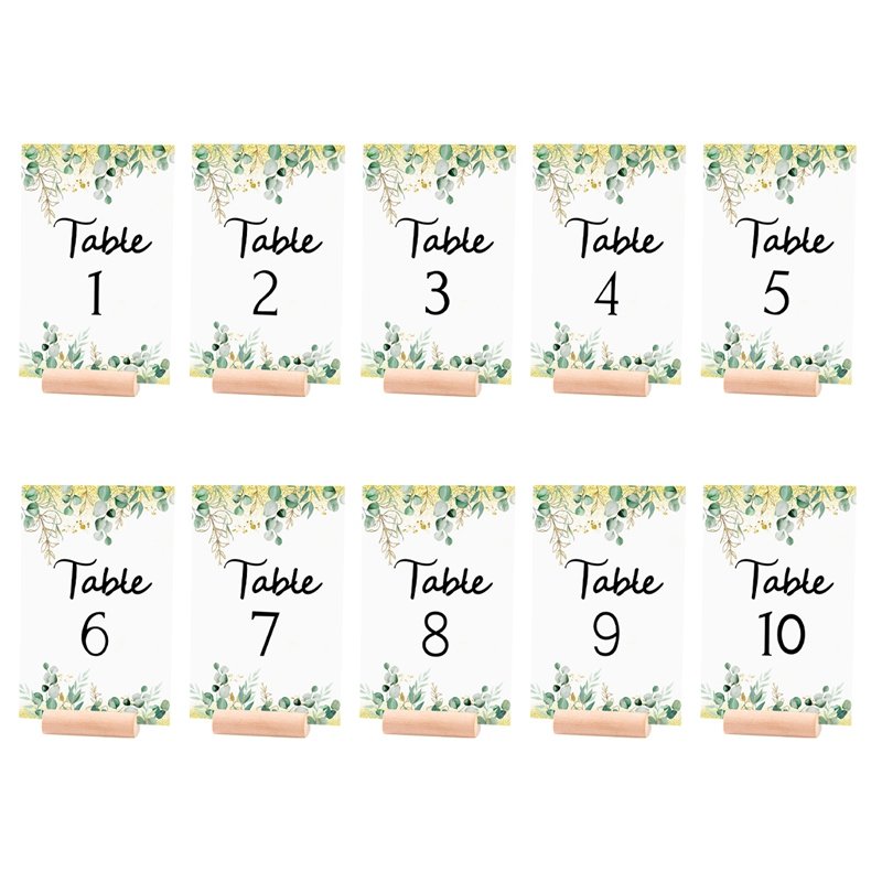 Green Leaves Wedding Wooden Place Card Holders Photo Postcard Clip Stand Engagement Birthday Party Table Number Paper Sign