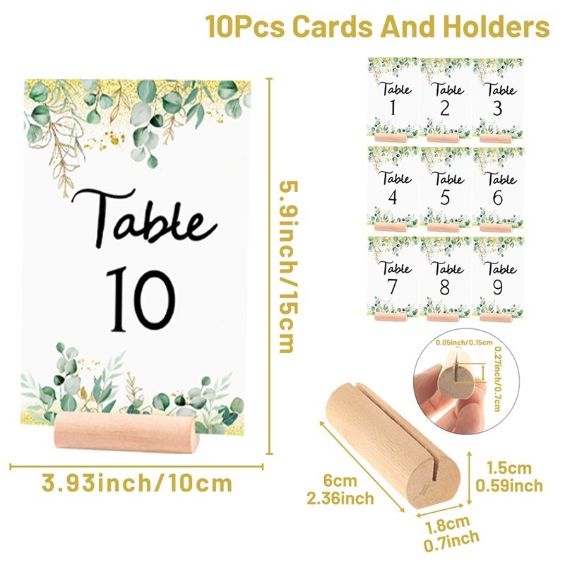Green Leaves Wedding Wooden Place Card Holders Photo Postcard Clip Stand Engagement Birthday Party Table Number Paper Sign