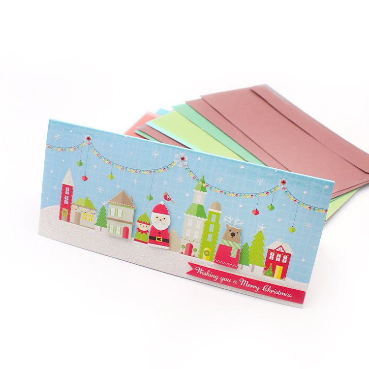 Flower Greeting Card Custom Greeting Card Box Sets Custom Greeting Cards With Envelopes Christmas Celebration