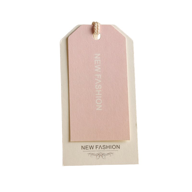 Eco-Friendly Custom Personalized Paper Clothing Labels Private Kraft Print Dress Card With Cord Hangtag Shoes Shoe Sock Logos