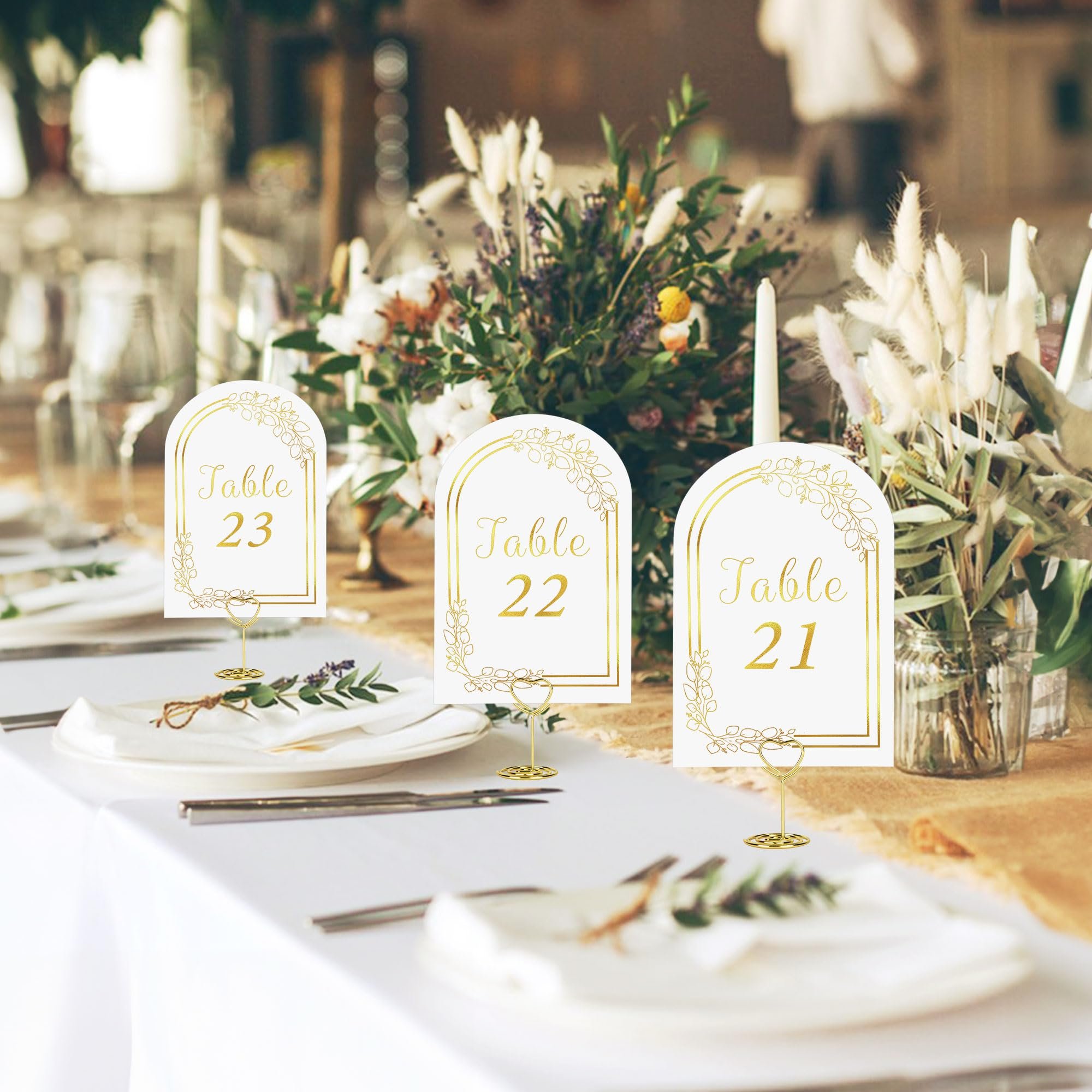 JOYEN Wholesale Sets Wedding Table Number Cards with Place Card Holders for Wedding Reception and Birthday (1- 30)