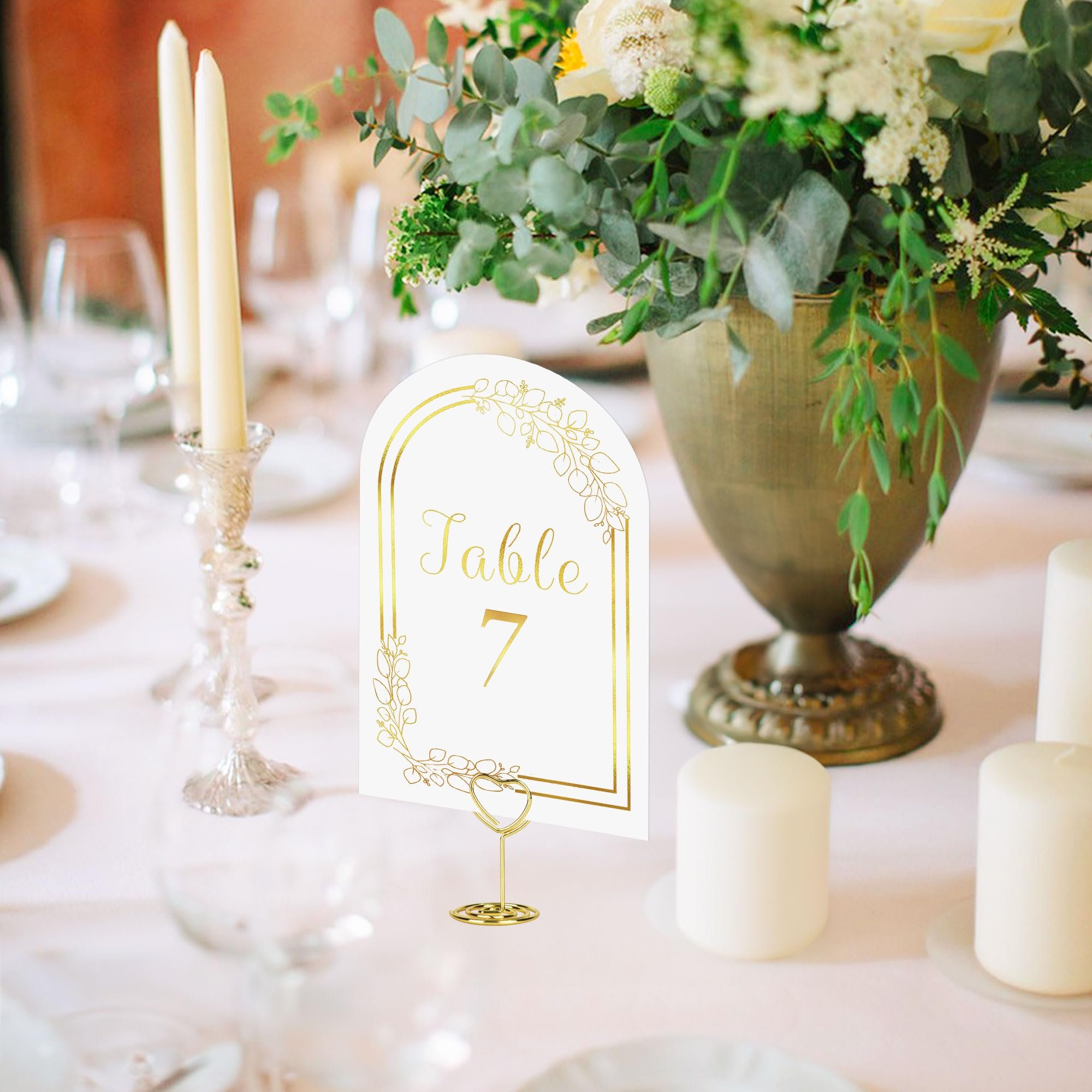 JOYEN Wholesale Sets Wedding Table Number Cards with Place Card Holders for Wedding Reception and Birthday (1- 30)