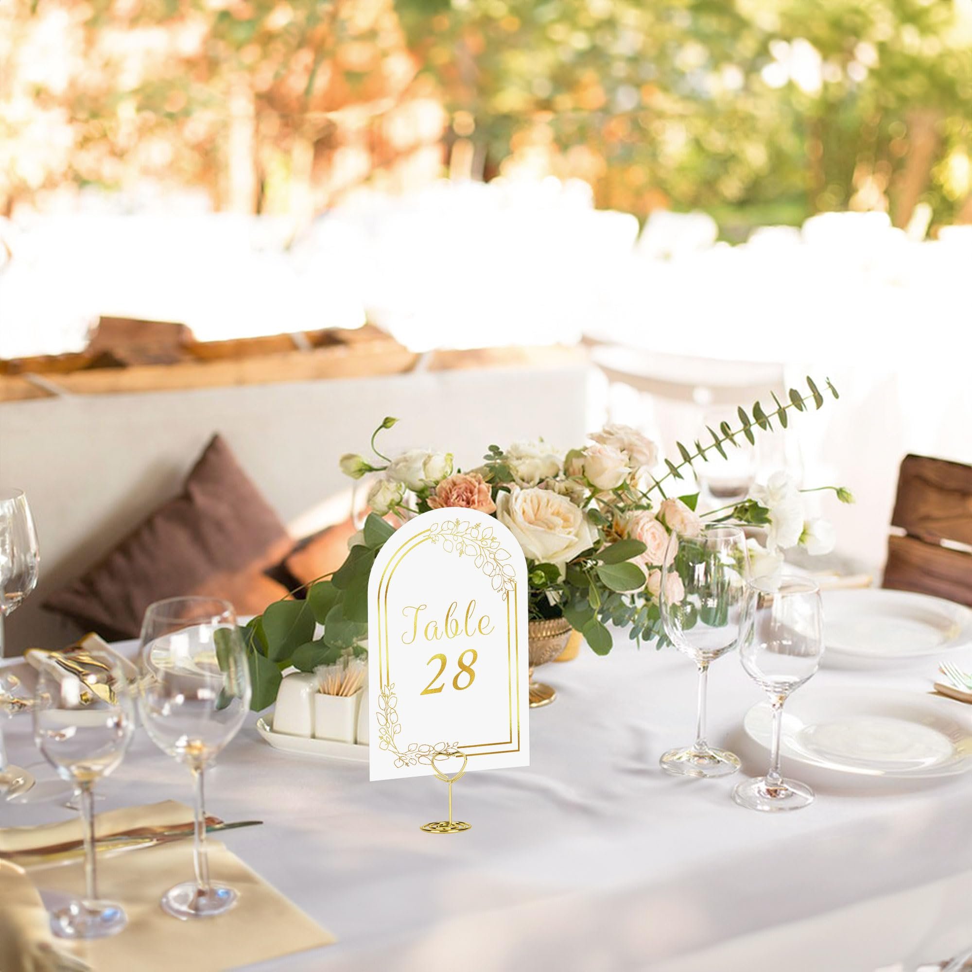 JOYEN Wholesale Sets Wedding Table Number Cards with Place Card Holders for Wedding Reception and Birthday (1- 30)