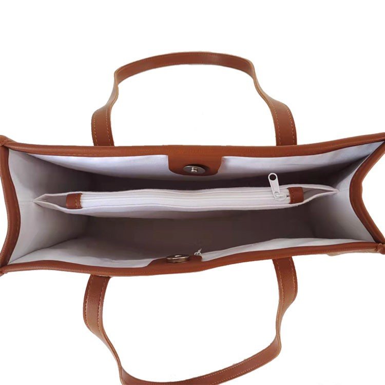 New style Wholesale Custom Large Capacity Canvas Tote Shopper Bags with strong Leather Handle