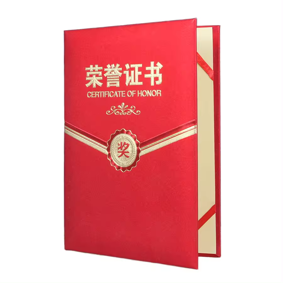 Factory Wholesale Pu leather Certificate passport cover card holder Red