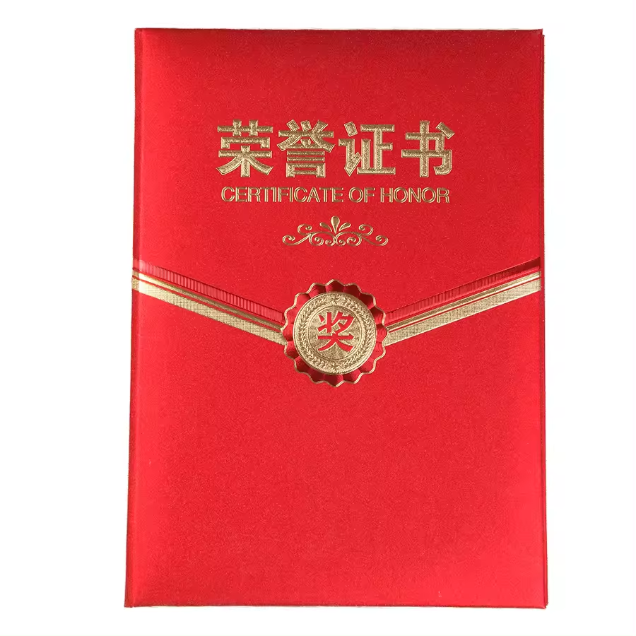 Factory Wholesale Pu leather Certificate passport cover card holder Red