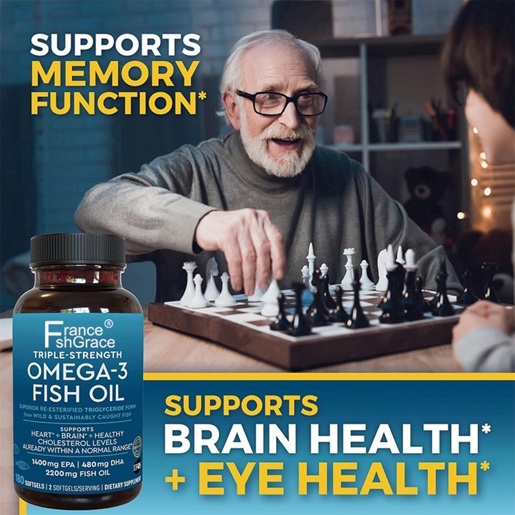 Omega 3 Fish Oil Supplement Serving Fatty Acid Supplements with EPA DHA & Omega3 Re-Esterified Triglyceride