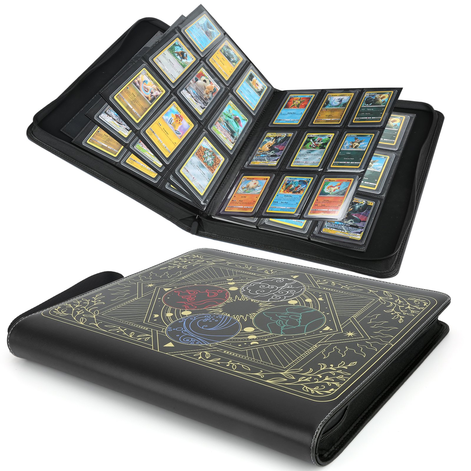 Custom 9-Pocket Binder Compatible with Trading Card, Baseball Card Sleeves Holder