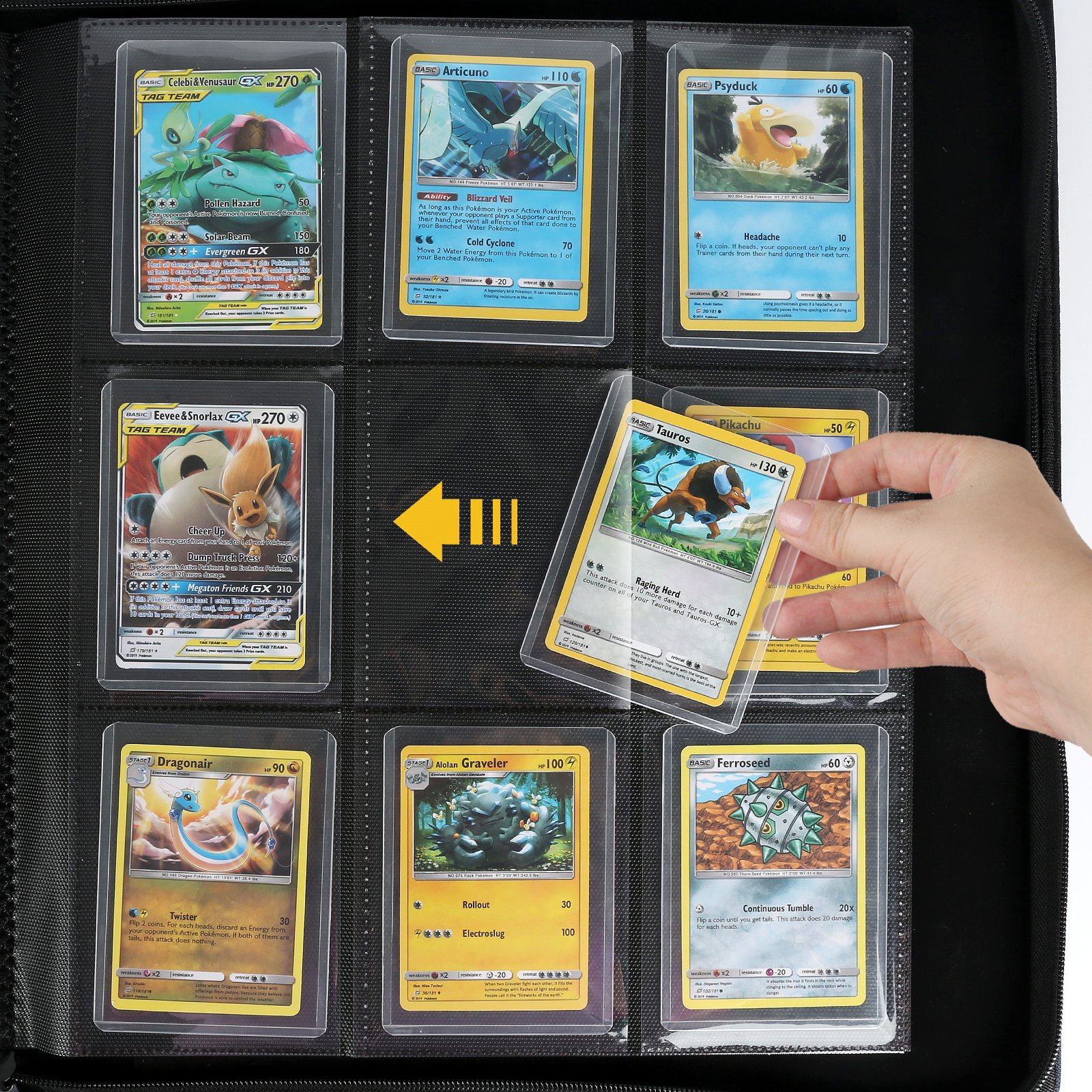 Custom 9-Pocket Binder Compatible with Trading Card, Baseball Card Sleeves Holder