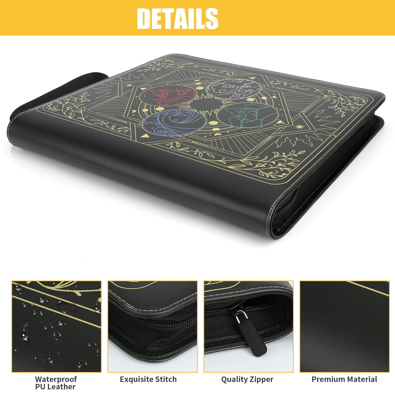 Custom 9-Pocket Binder Compatible with Trading Card, Baseball Card Sleeves Holder