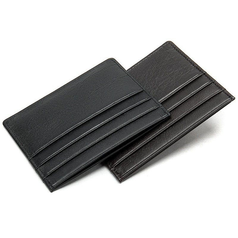 Custom Logo Slim Leather Card Holder Premium PU Leather Minimalist Wallet Credit Card holder