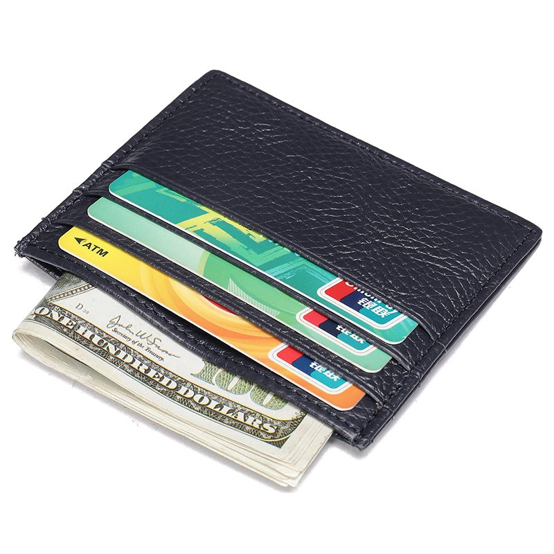 Custom Logo Slim Leather Card Holder Premium PU Leather Minimalist Wallet Credit Card holder