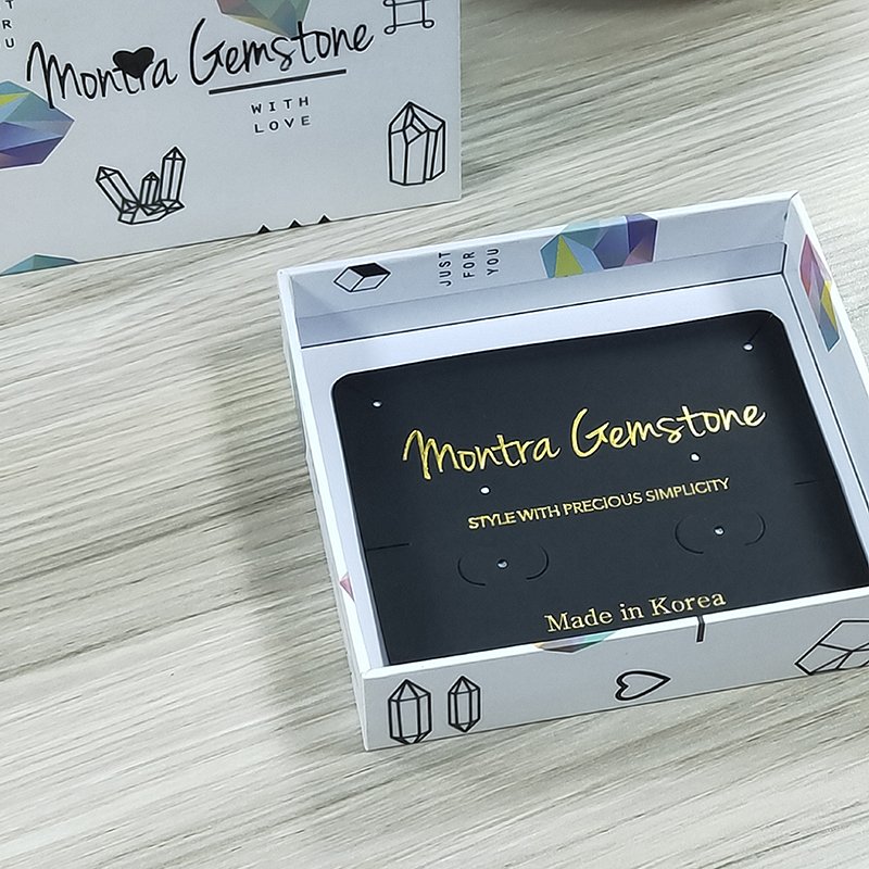 Custom Gold Foil Stamping Business Card Holder Jewelry Insert Card For Necklace Earring Holder Packaging Card
