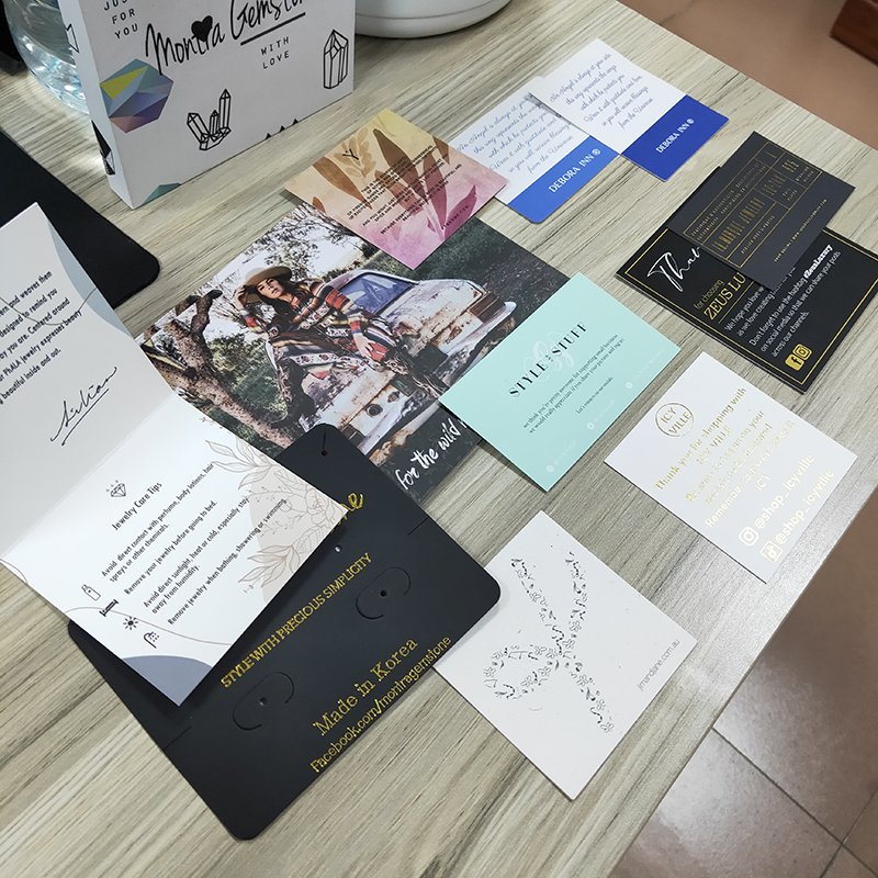 Custom Gold Foil Stamping Business Card Holder Jewelry Insert Card For Necklace Earring Holder Packaging Card