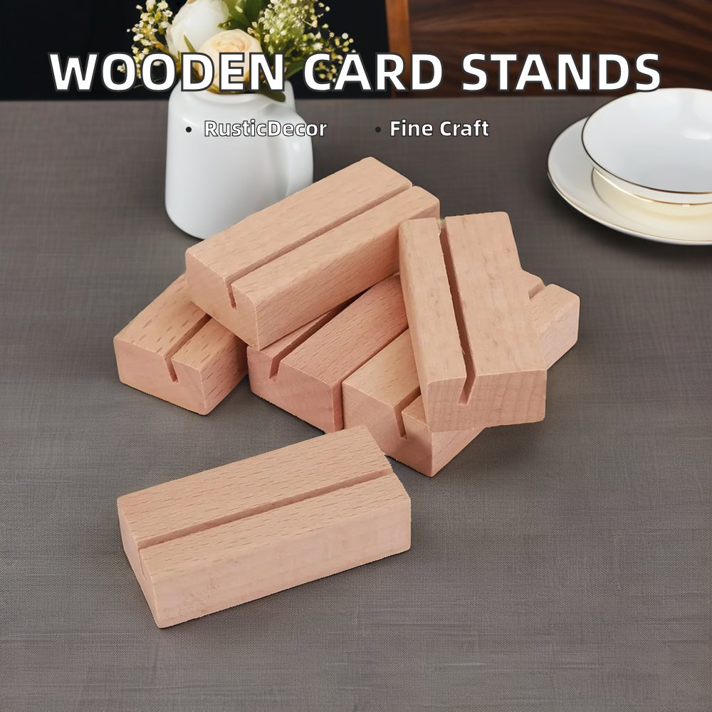 Polished Wooden Place Card Holders Table Number Stands Photo Picture Card Holders Wedding Party Menu Table Decorations Home Box