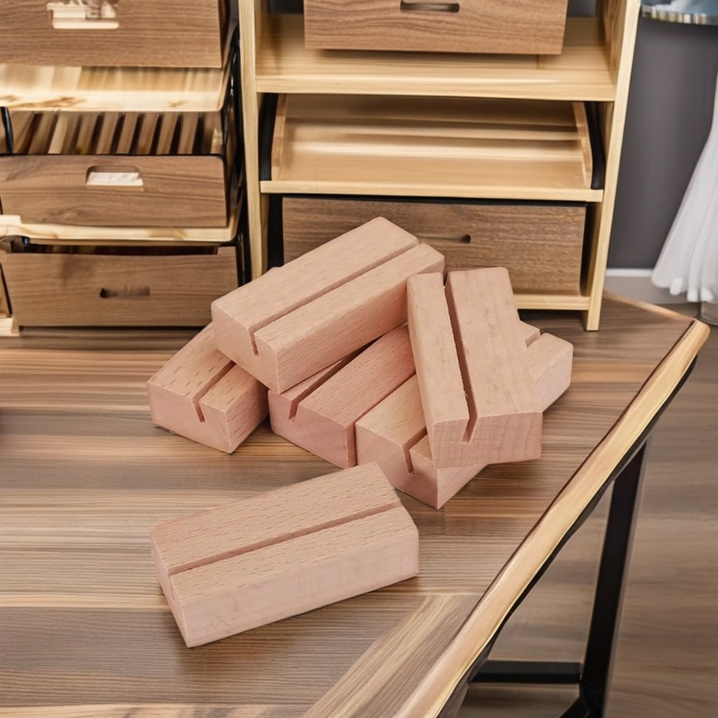 Polished Wooden Place Card Holders Table Number Stands Photo Picture Card Holders Wedding Party Menu Table Decorations Home Box
