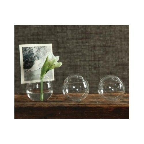 Small Blown Glass Ball Vase Wedding Table Place Card Holder
