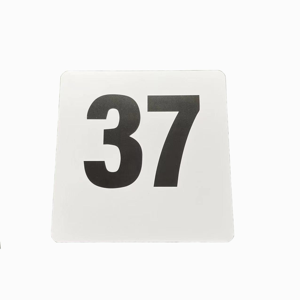 Custom Durable Waterproof White Plastic Black Printing Numbered Wedding Table Number Card