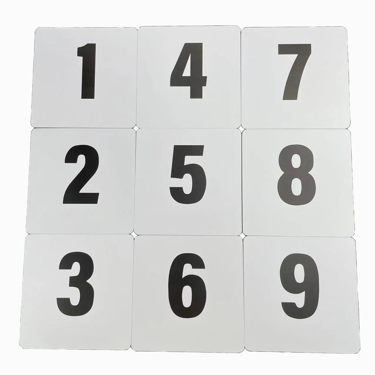 Custom Durable Waterproof White Plastic Black Printing Numbered Wedding Table Number Card