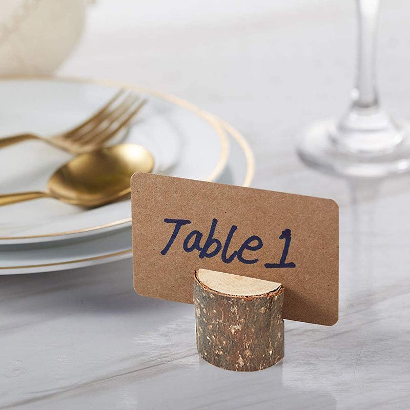 Natural Wooden digital seat number plate Place Card Holders Stand Rustic Wedding Decorations Party Table Number Name Sign