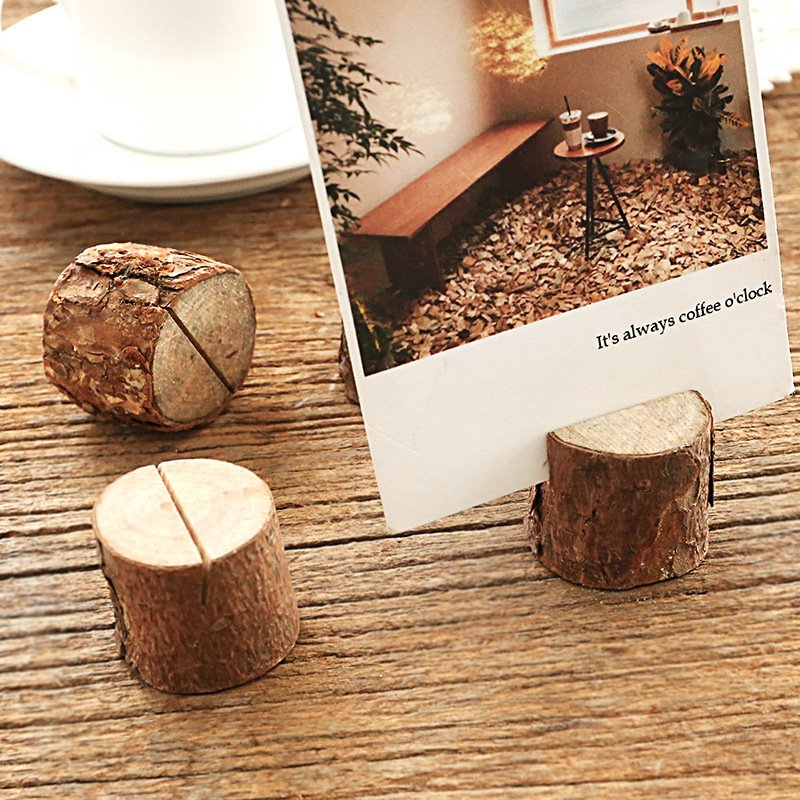 Natural Wooden digital seat number plate Place Card Holders Stand Rustic Wedding Decorations Party Table Number Name Sign