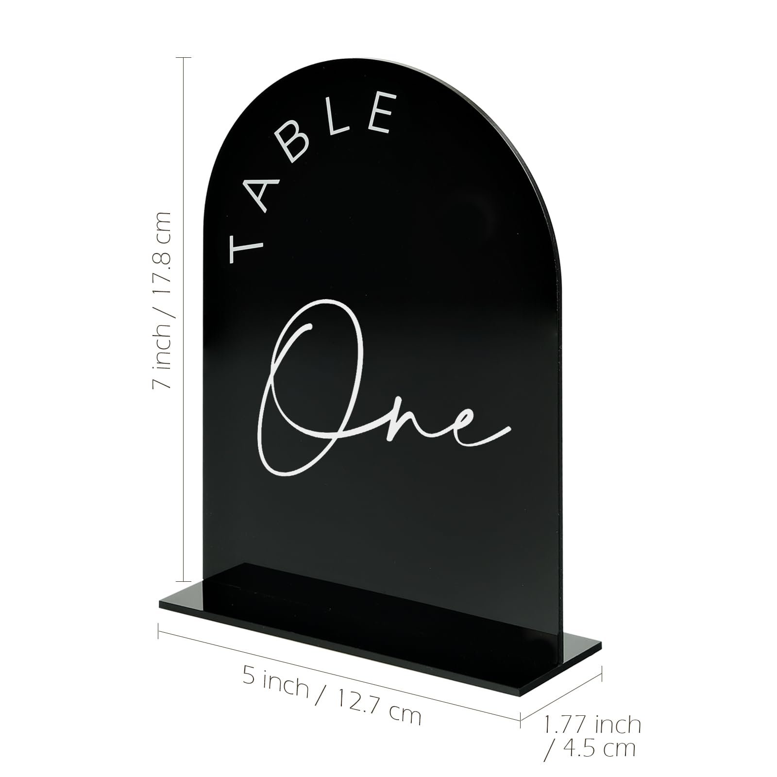 Custom Black Arch Wedding Table Numbers 1-20 with Stands Arched Acrylic Table Numbers for Wedding