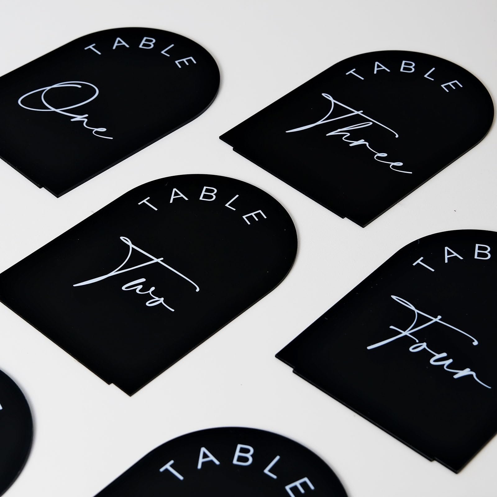 Custom Black Arch Wedding Table Numbers 1-20 with Stands Arched Acrylic Table Numbers for Wedding
