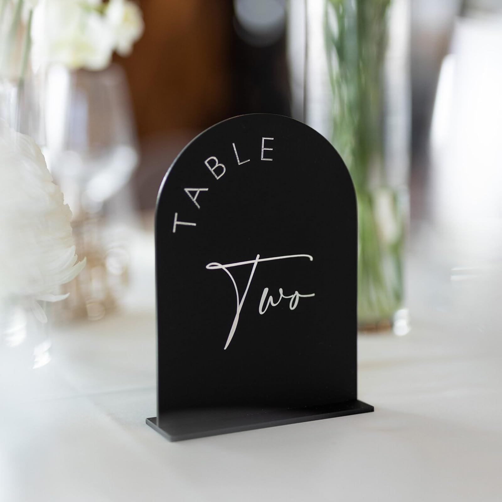 Custom Black Arch Wedding Table Numbers 1-20 with Stands Arched Acrylic Table Numbers for Wedding
