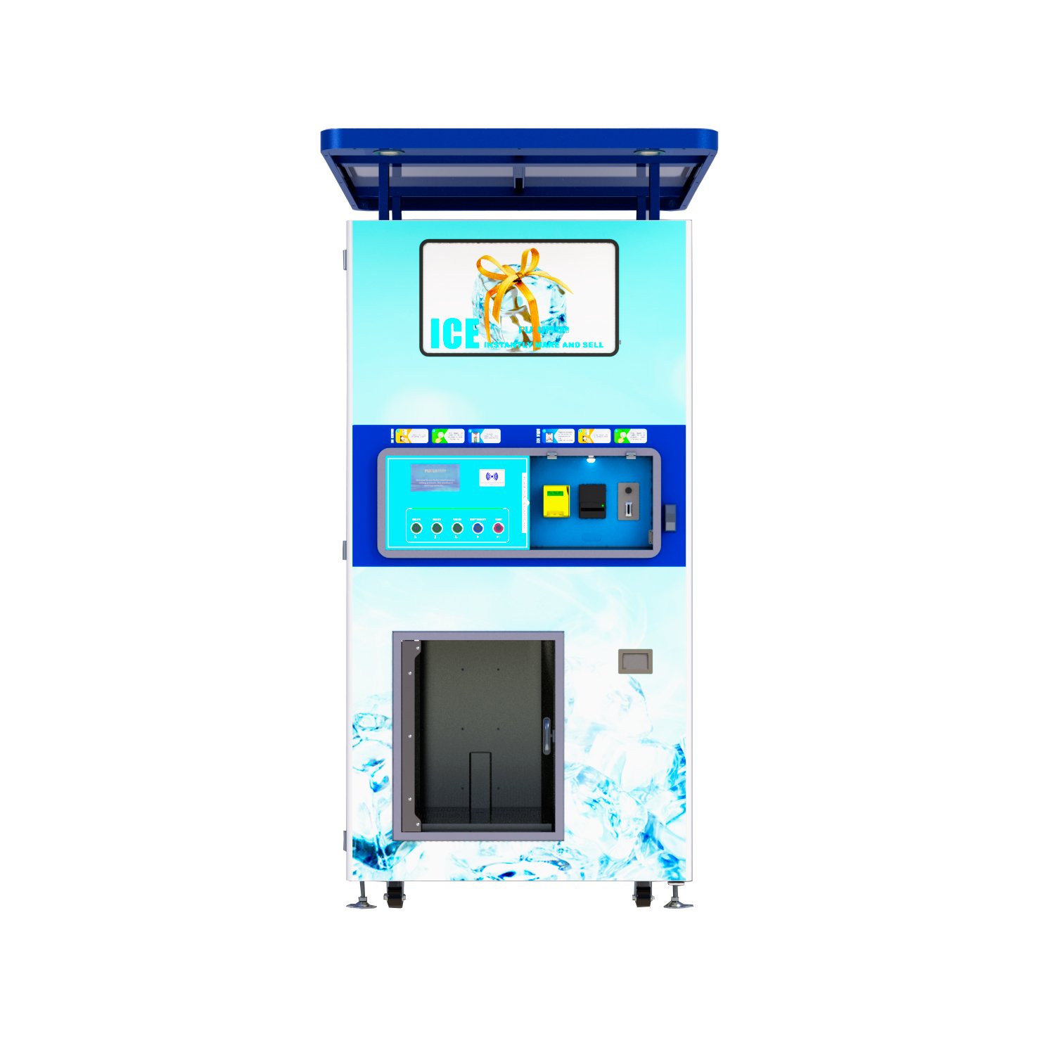 Commercial Coin Operated Self Serve Ice Vending Machine with Auto Bagging