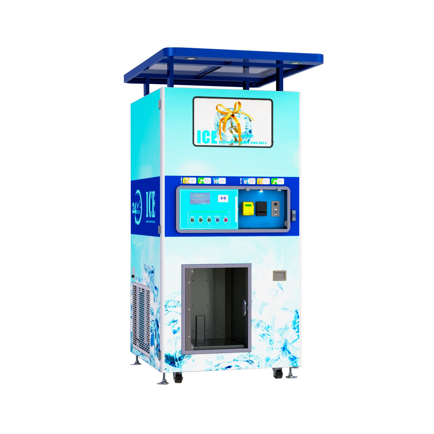 Commercial Coin Operated Self Serve Ice Vending Machine with Auto Bagging