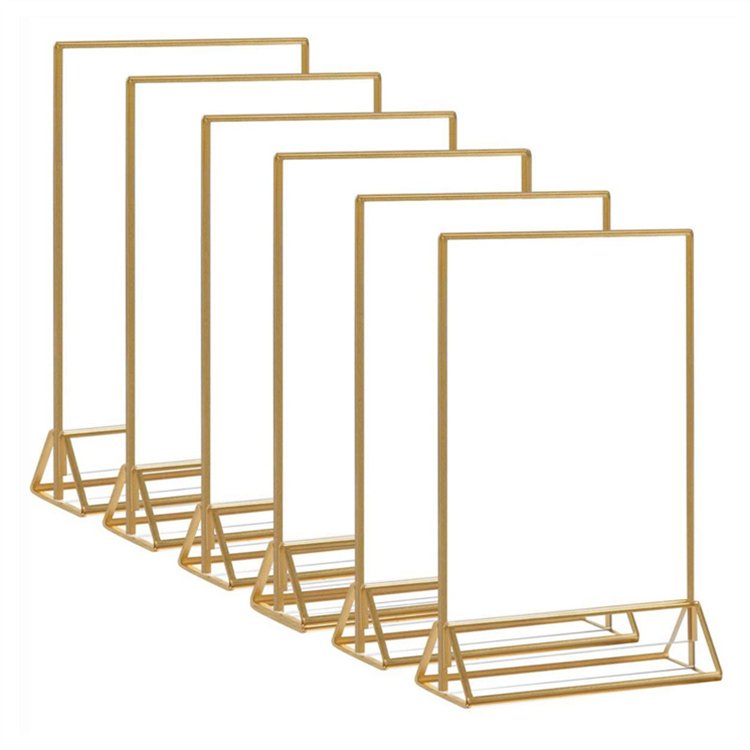 2022 New Frosted Gold Wedding Place Cards Durable Glass and Metal Table Numbers Home Decorate Supplies Pack in Box
