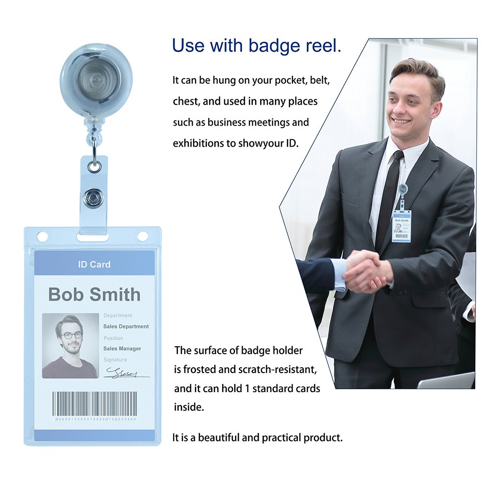 Bestom Classic Style Hard Plastic Badge Holder Durable Nurses Accessories Frosted Rigid Place ID Card Protector Business Cards