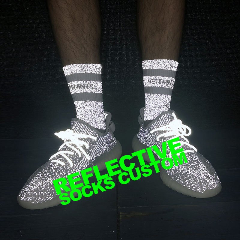 Cycling High Reflective Visibility Running Socks Night Safety Athletic Ankle Compression Sock For Men And Women