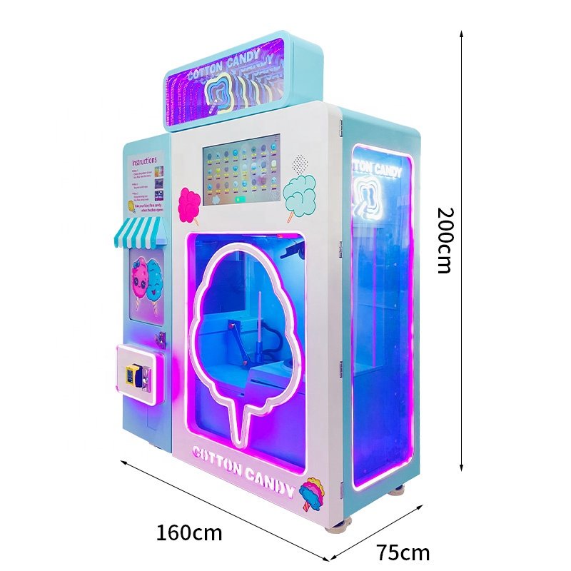 factory Customized Wholesale Colorful Sugar Sweet Cotton Candy Machine Automatic Cotton Candy Vending Robot Machine
