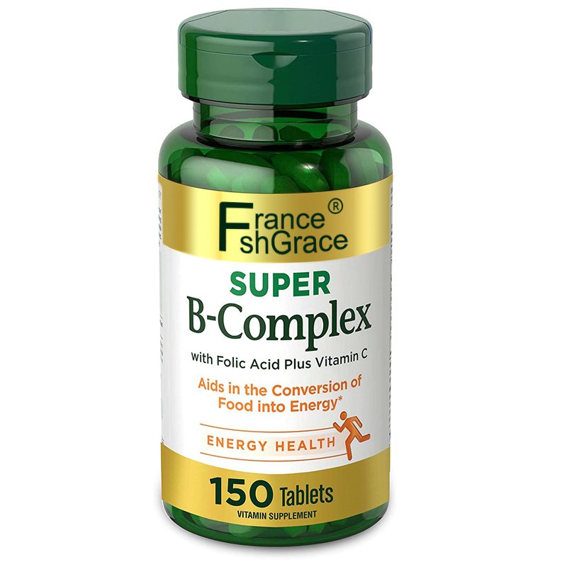 Super B Complex with Vitamin C Folic Acid Immune Energy Support Dietary Supplement for Immune Support