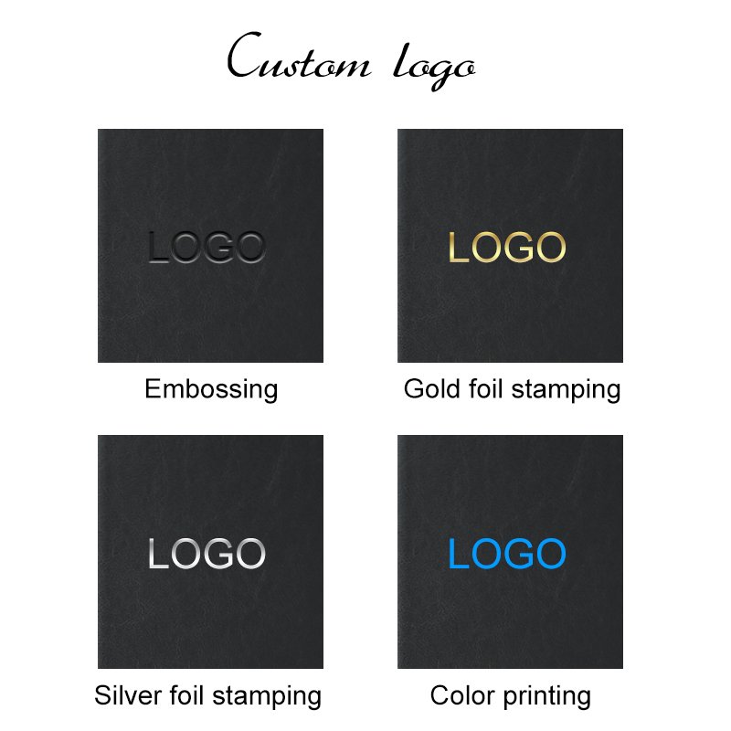 High Quality Custom Logo Pu Leather Menu Folder 5.24*11'' Menu Organizer