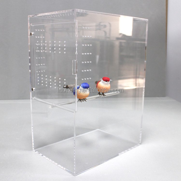 Acrylic bird cage, transparent acrylic box, plastic pet cage large acrylic bird cage