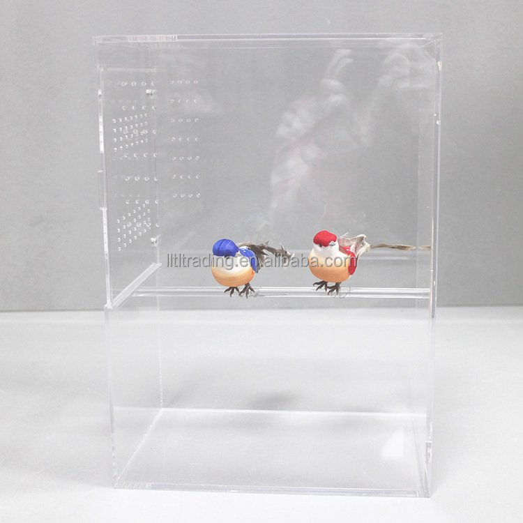 Acrylic bird cage, transparent acrylic box, plastic pet cage large acrylic bird cage