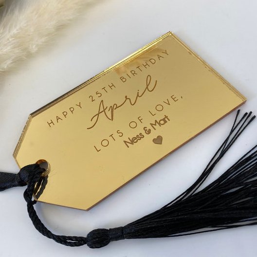 Wedding Arch Acrylic Place Cards Frosted Name Sign with Hole for Party Seat Escort Card With Tassel