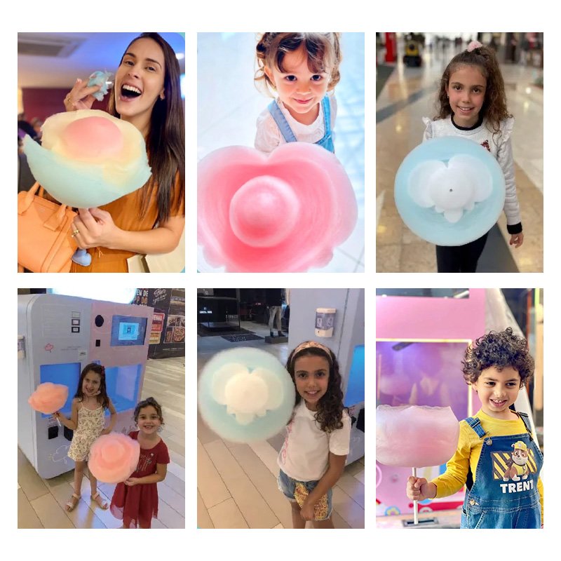 Full Automatic commercial cotton candy machine indoor coin operated Cotton candy maker with Multi-language settings