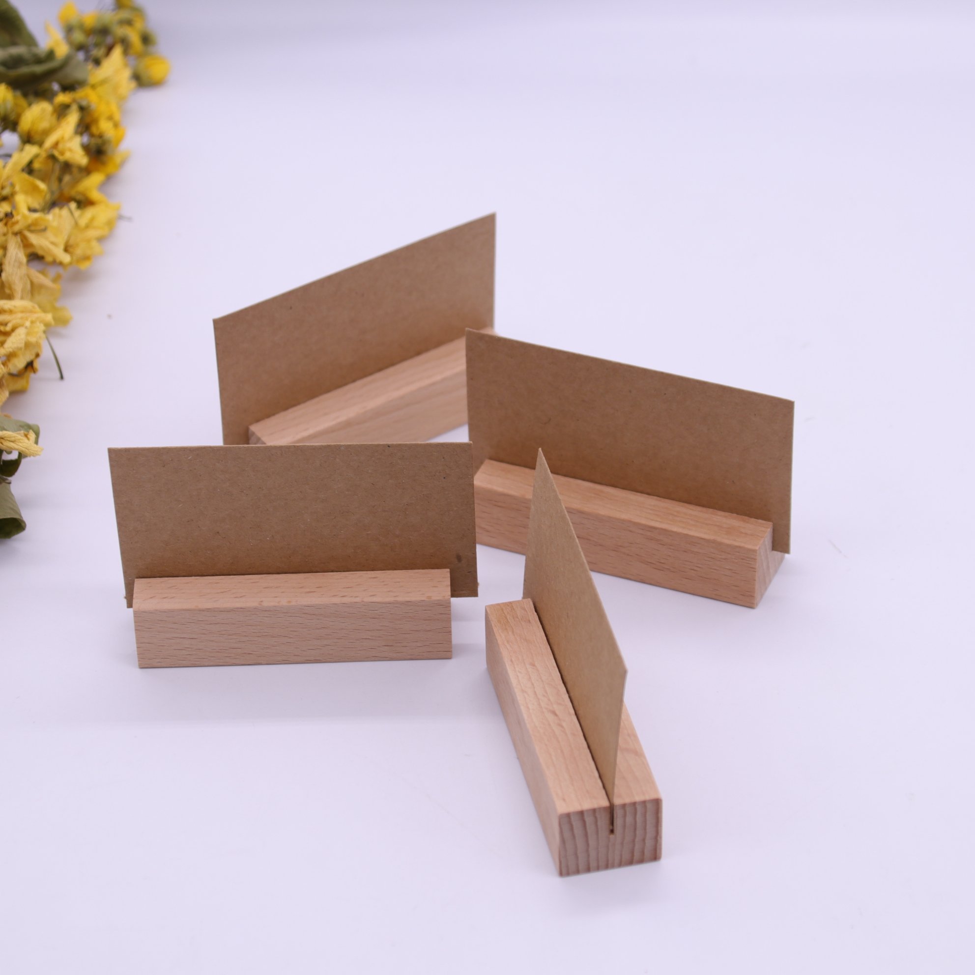 Tailai Rustic Wood Table Numbers Holder Stand Wooden Memo Holder Card Photo Picture Note Clip Holders for Wedding Parties.