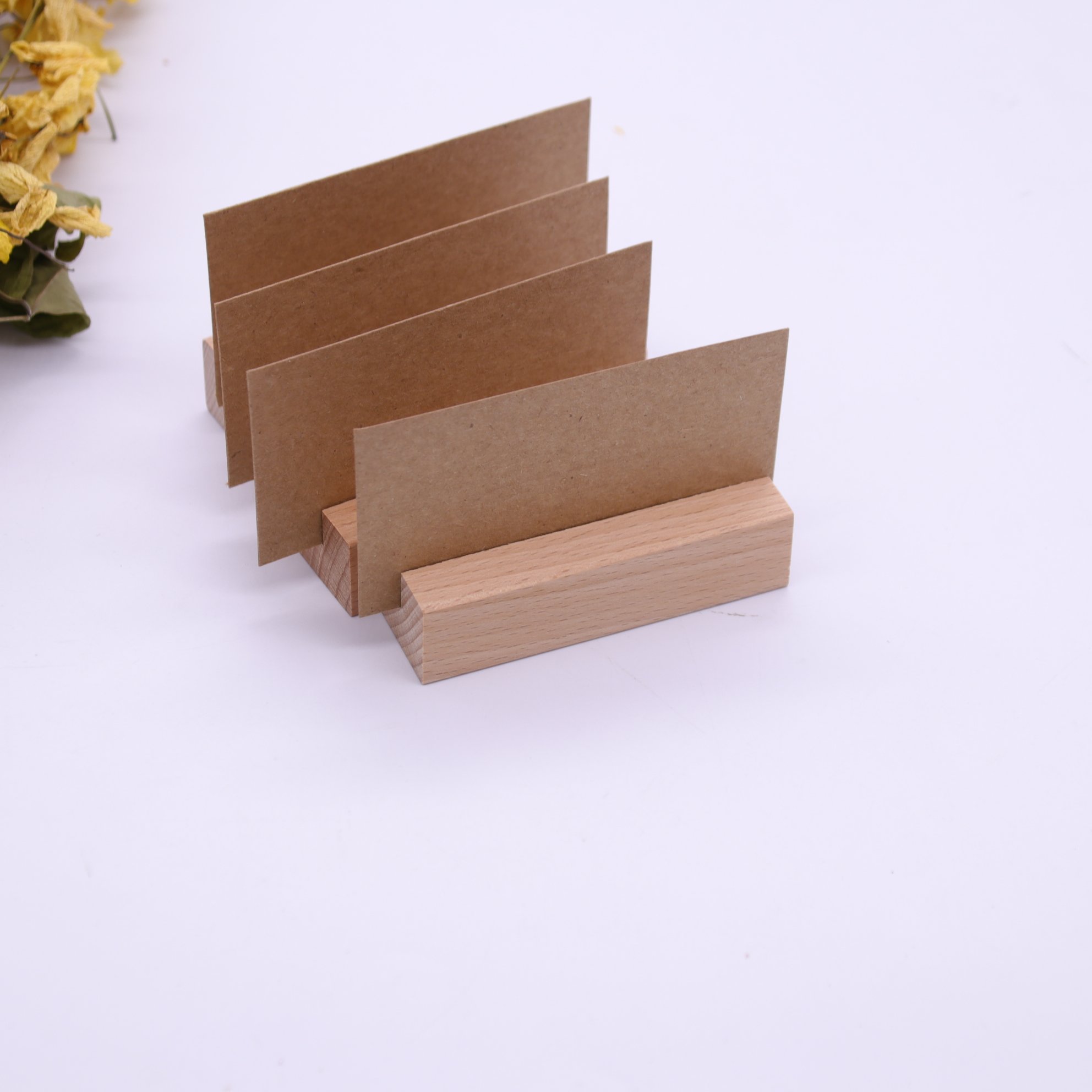 Tailai Rustic Wood Table Numbers Holder Stand Wooden Memo Holder Card Photo Picture Note Clip Holders for Wedding Parties.