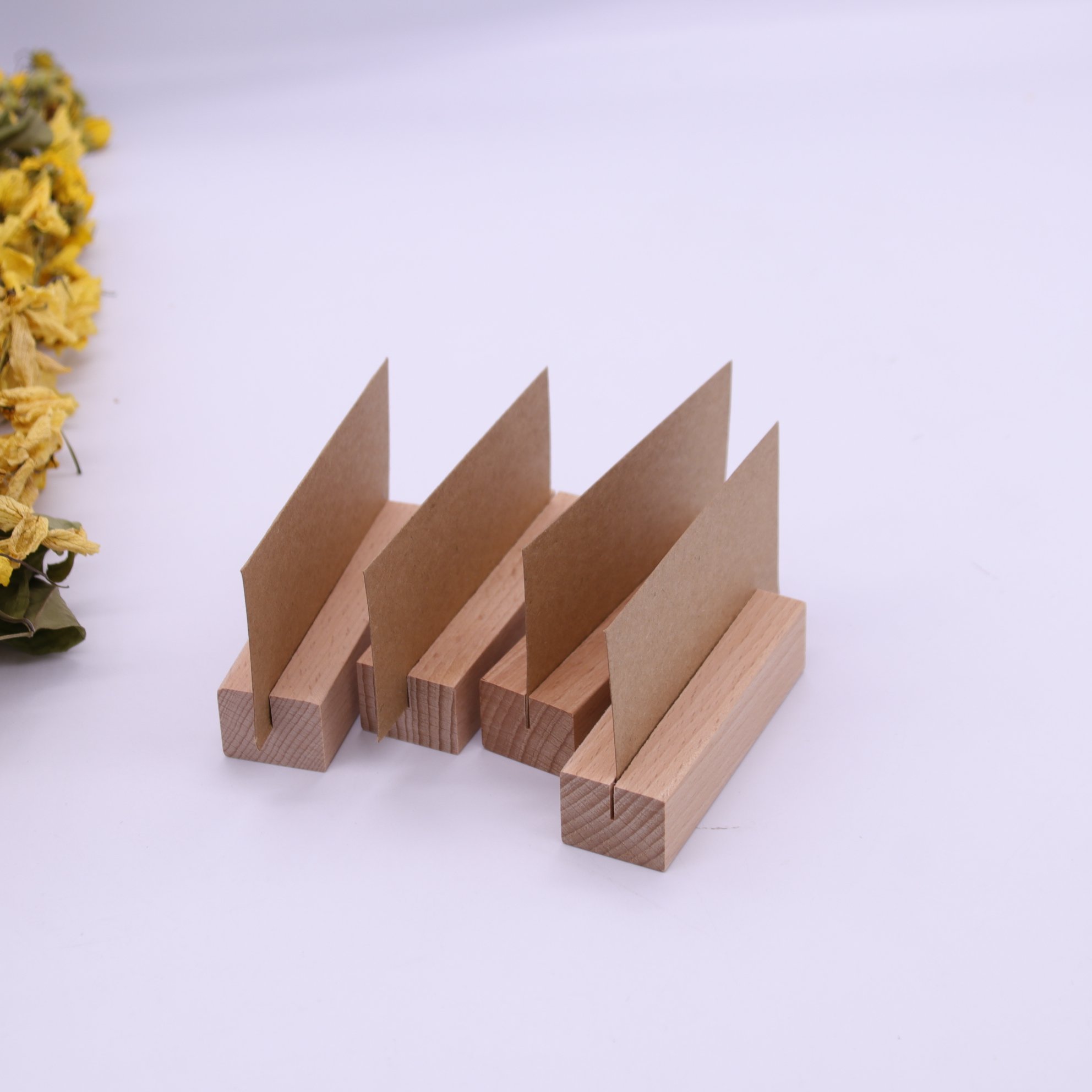 Tailai Rustic Wood Table Numbers Holder Stand Wooden Memo Holder Card Photo Picture Note Clip Holders for Wedding Parties.