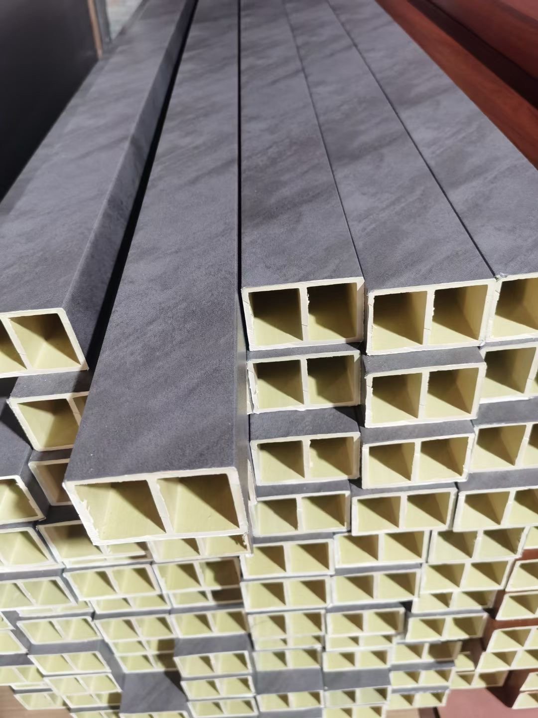New style WPC wood composite timber tube for outdoor sun shading, wall cladding 65*25mm China Supplier