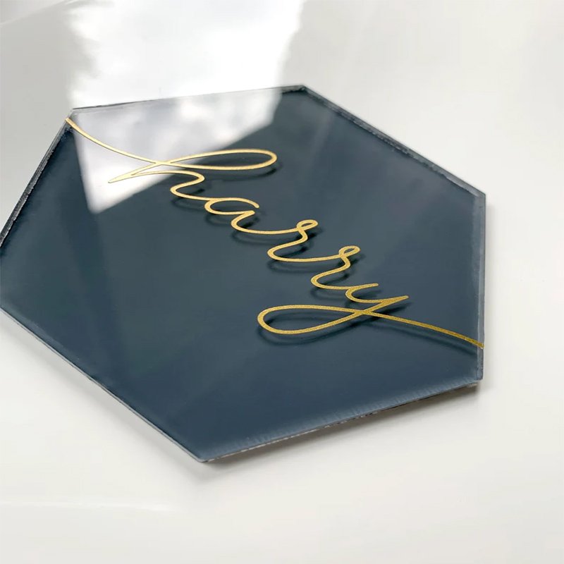 Acrylic Table Place Card Hexagon Party Card Guest Name Place Cards For Wedding or Birthday